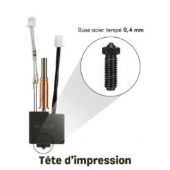 Zimple3D - Anycubic Kobra 3 - Tête D'impression (Hotend Kit)- Acier Tempé (Hard Steel) - 0.4 Mm