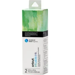 Cricut - Infusible Ink - 2 Feuilles - Green Watercolor - 11 X 30 Cm