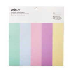 Cricut - Smart Paper - 10 Feuilles Papier Cartonné Autocollant -Pastel - 30 X 30 Cm