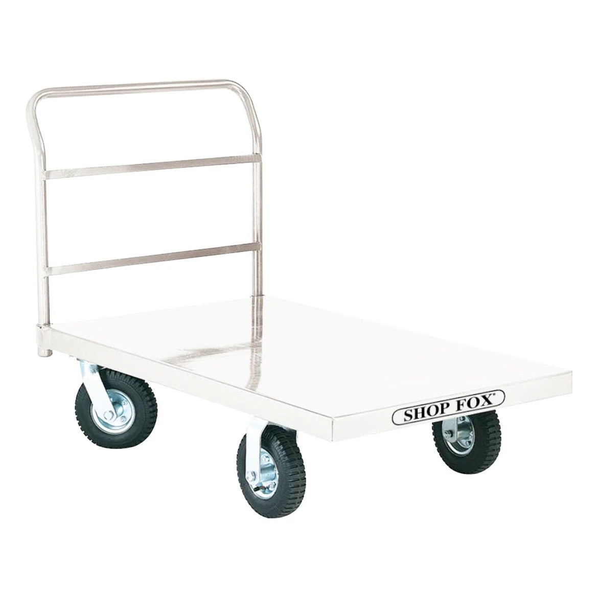 Shop Fox D3240 48-Inch X 30-Inch 2000-Lbs Pneumatic Wheel Platform Truck 1 Shop Fox D3240 48-Inch X 30-Inch 2000-Lbs Pneumatic Wheel Platform Truck