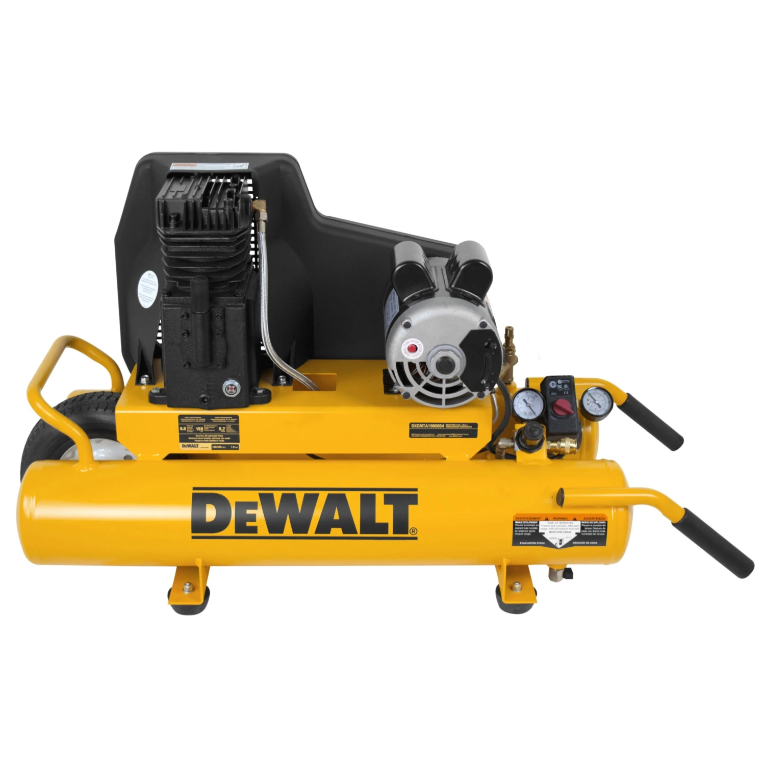 DeWALT DXCMTA1980854 1.9-HP 8gl Dual Voltage Wheelbarrow Air Compressor 1-Phase 1 DeWALT DXCMTA1980854 1.9-HP 8gl Dual Voltage Wheelbarrow Air Compressor 1-Phase