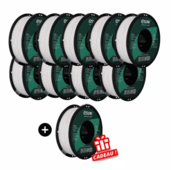 ESun Pack PLA+ Blanc (White) 9 Bobines + 1 OFFERTE