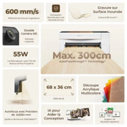 XTool - P2 - Machine De Gravure Laser CO2 - Classe IV - 55W -3D Prima Boutique xTool P2 4