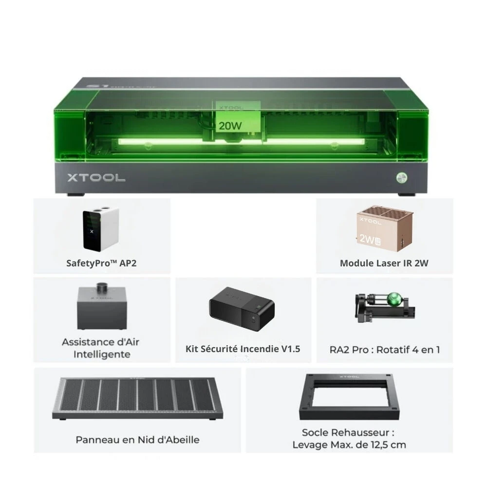 XTool- S1 20W + IR 1064 - Kit Complet 1 XTool- S1 20W + IR 1064 - Kit Complet